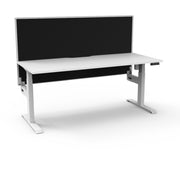 Rapidline Boost Light Single Sided Workstation 1800mm Without Cable Tray With Screen Natural White White Satin