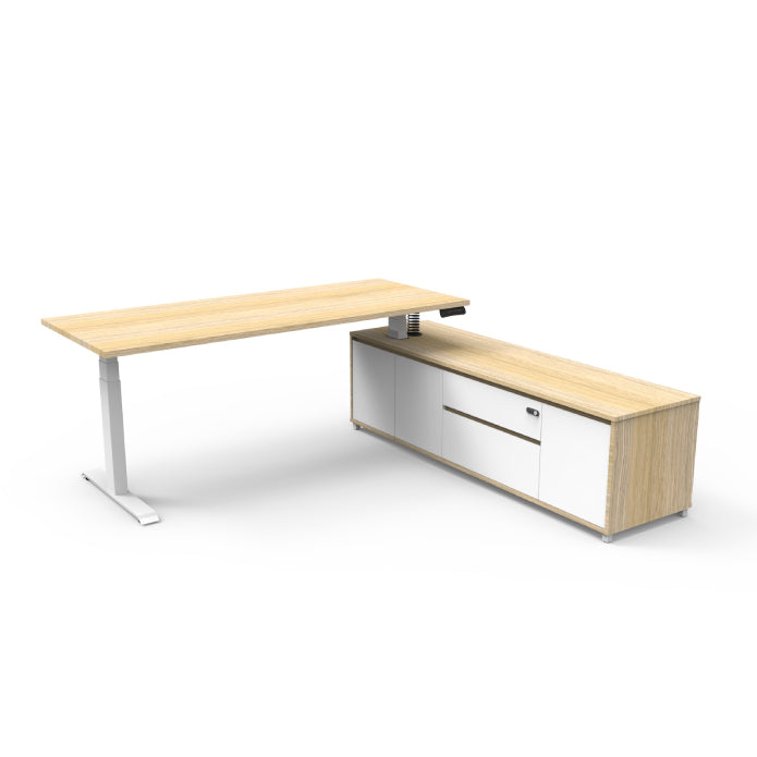Boost Executive Desk Natural Oak White P C