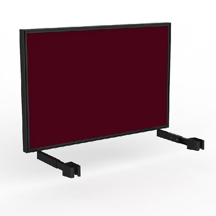 Studio Screen for Agile Individual Desk with Black Powdercoat Frame Black Powdercoat Breathe Ruby Red