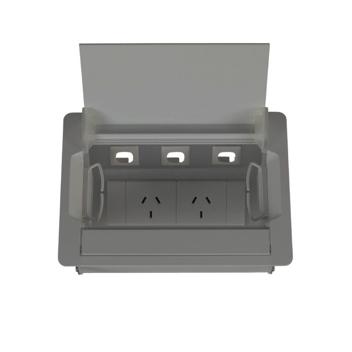 Rapidline Boardroom Table Boxes GPO 2 + Data Provisions 3 Silver