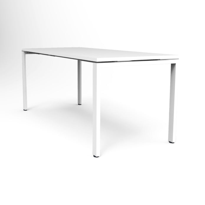 Deluxe Profile Steel Frame Table Natural White White P C