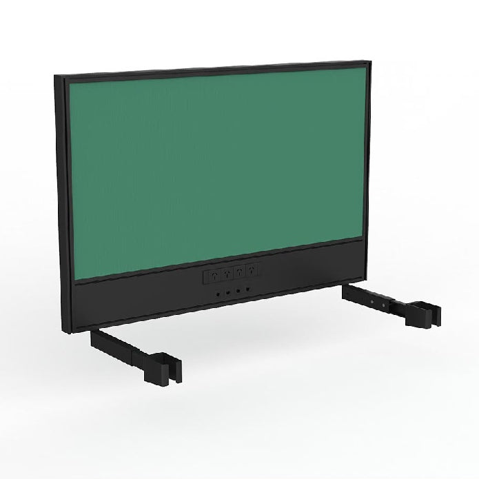 Studio Screen with Ducting for Agile Individual Desk Black Powdercoat Breathe Fern Green