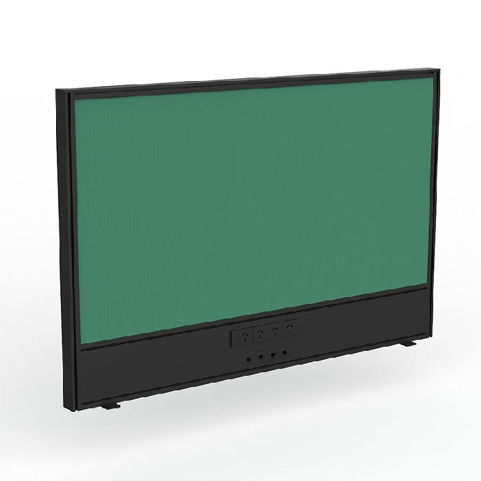 Studio Screen with Ducting for Agile Shared Desk Black Powdercoat Breathe Fern Green