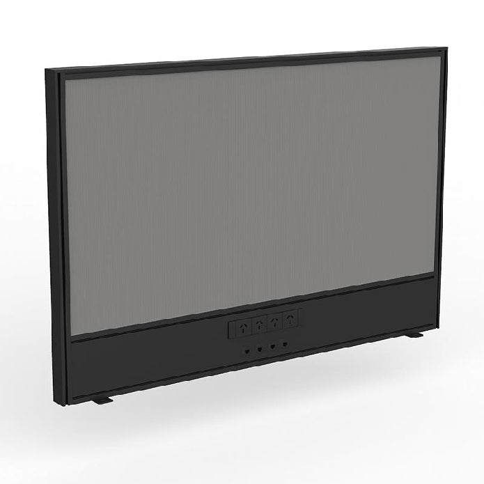 Studio Screen with Ducting for Agile Shared Desk Black Powdercoat Splice Grey