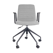 Pixel Swivel 5 Star Base Chair Light Grey Fabric Arms Black P C