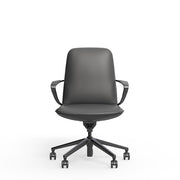 Nico Chair Mid Back Leather Charcoal