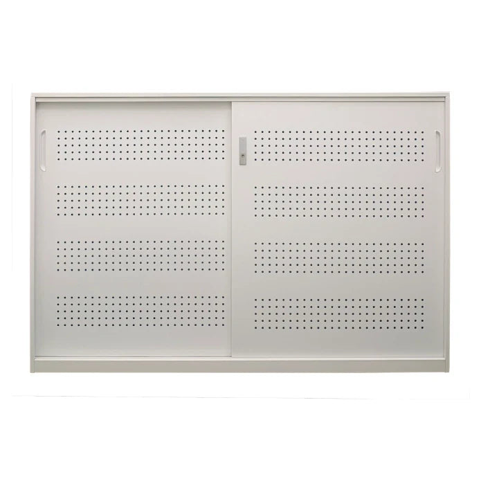Steelco Shelves Sliding Door Cabinet With Perforated Doors