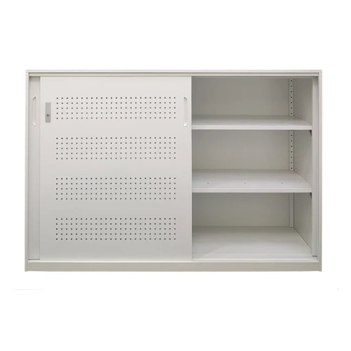 Steelco Shelves Sliding Door Cabinet With Perforated Doors