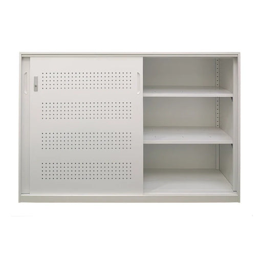 Steelco Shelves Sliding Door Cabinet With Perforated Doors