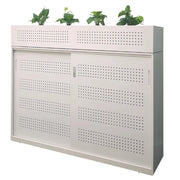 Steelco Shelves Sliding Door Cabinet With Perforated Doors