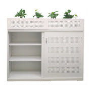 Steelco Shelves Sliding Door Cabinet With Perforated Doors
