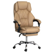 Artiss Executive Office Chair Leather Footrest Leather Espresso