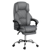 Artiss Executive Office Chair Leather Footrest Fabric Grey