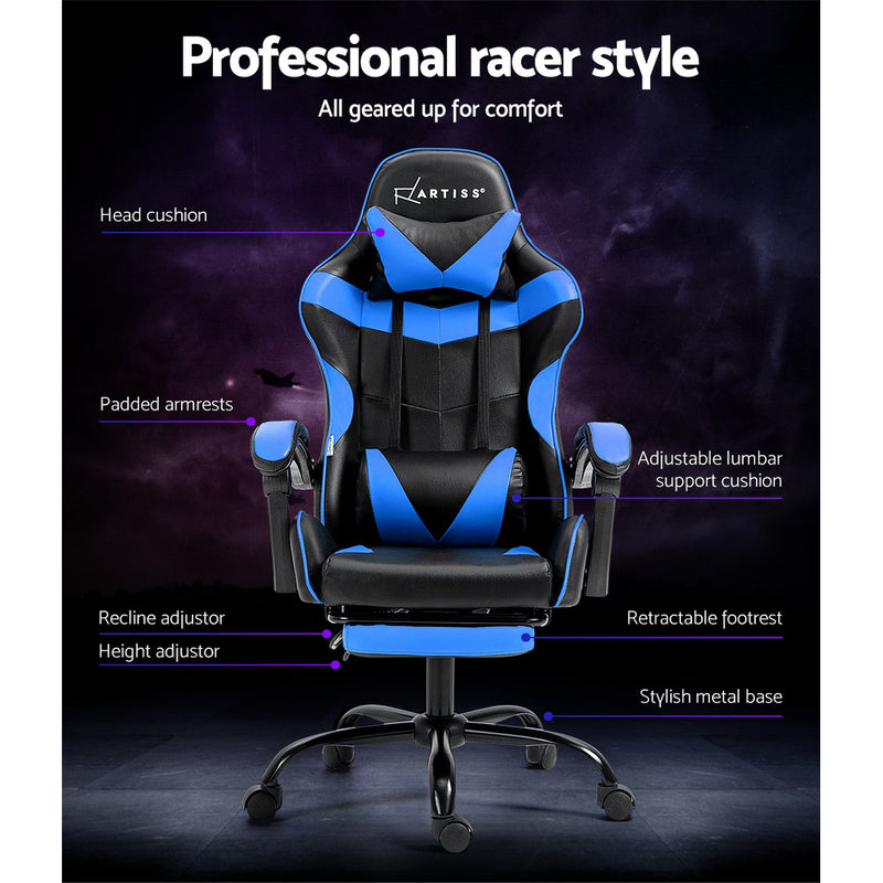 Artiss Gaming Office Chair Executive Computer Leather Chairs Footrest
