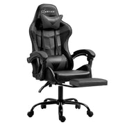 Artiss Gaming Office Chair Executive Computer Leather Chairs Footrest Gray