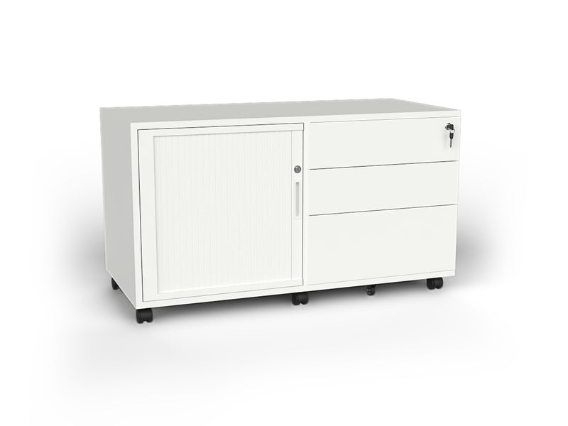 Tambour Drawer Caddy Unit Right White Powdercoat Left Hand