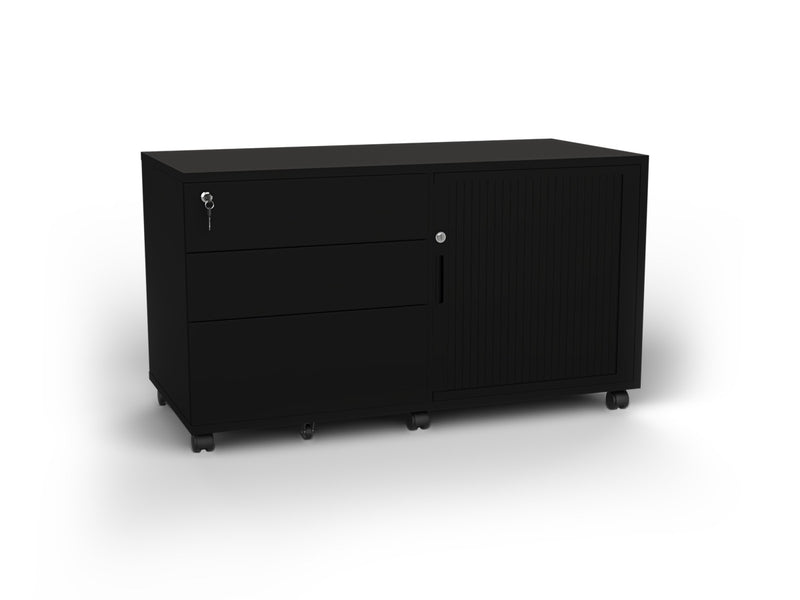 Tambour Drawer Caddy Unit Right Black Powdercoat Right Hand