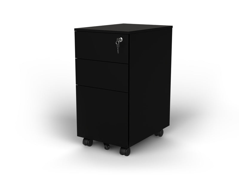 Agile Slimline Mobile Drawer Unit Black Powdercoat
