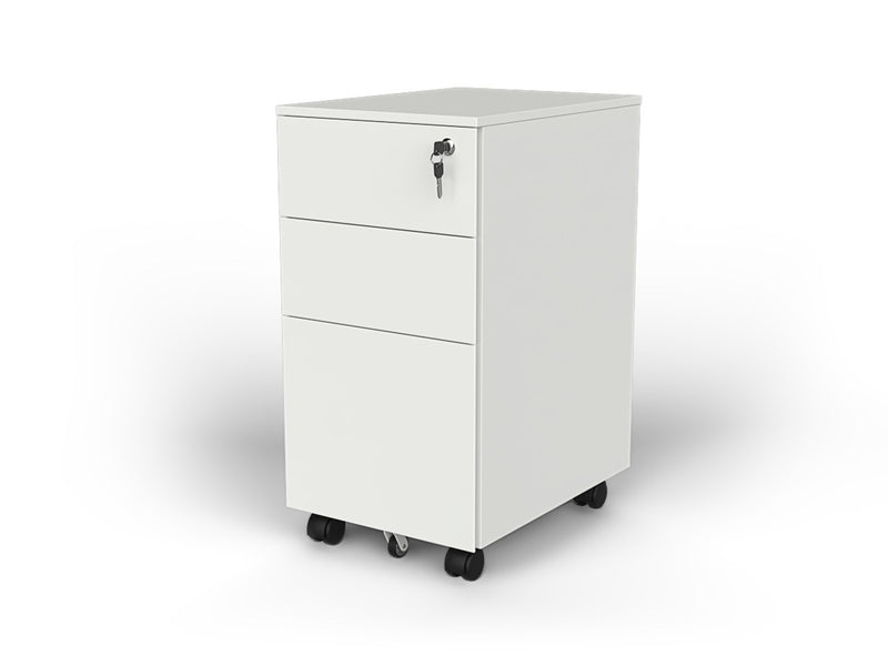 Agile Slimline Mobile Drawer Unit White Powdercoat