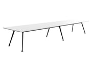 Team Boardroom Table 6 Leg 4800mmX1200mm White Black Powdercoat