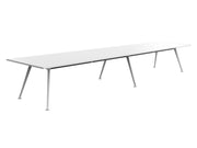 Team Boardroom Table 6 Leg 4800mmX1200mm White White Powdercoat