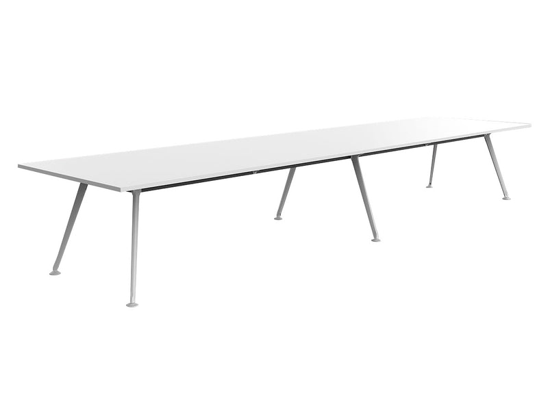 Team Boardroom Table 6 Leg 4800mmX1200mm White White Powdercoat