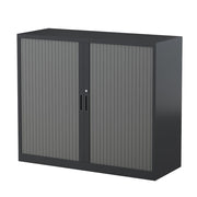 Steelco Tambour Door Cabinet Black Satin
