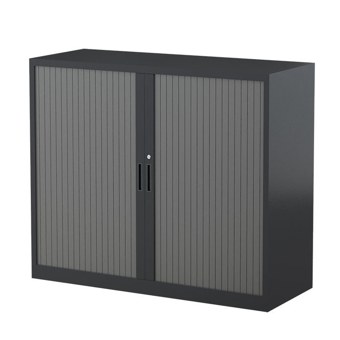 Steelco Tambour Door Cabinet Black Satin