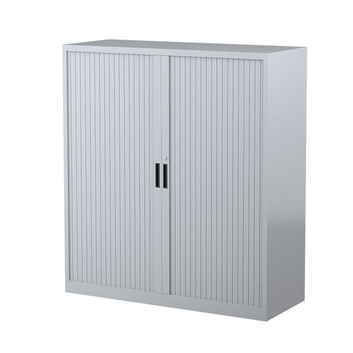 Steelco Tambour Door Cabinet 5 Shelves- 2000mm H x 1200mm W x 463D Silver Gray