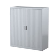 Steelco Tambour Door Cabinet 3 Shelves- 1200mm H x 1200mm W x 463D Silver Gray