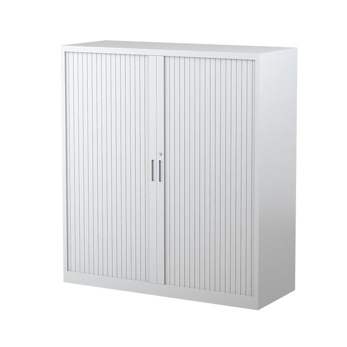 Steelco Tambour Door Cabinet White Satin