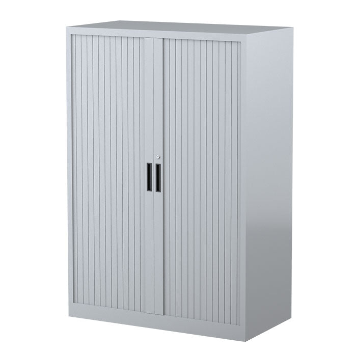 Steelco Tambour Door Cabinet 5 Shelves- 2000mm H x 900mm W x 463D Silver Gray