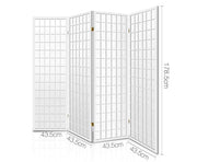 Artiss 4 Panel Wooden Room Divider - White