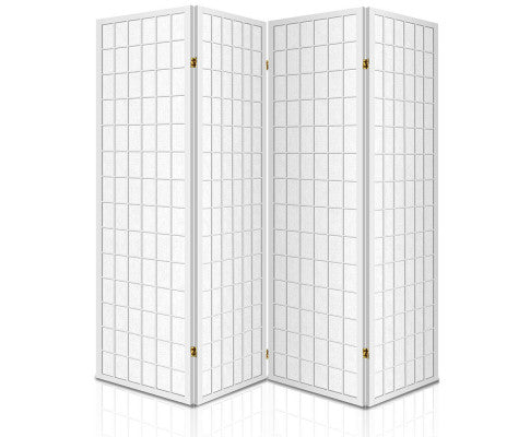 Artiss 4 Panel Wooden Room Divider - White