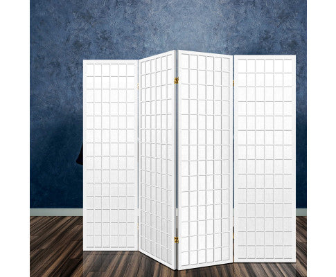 Artiss 4 Panel Wooden Room Divider - White