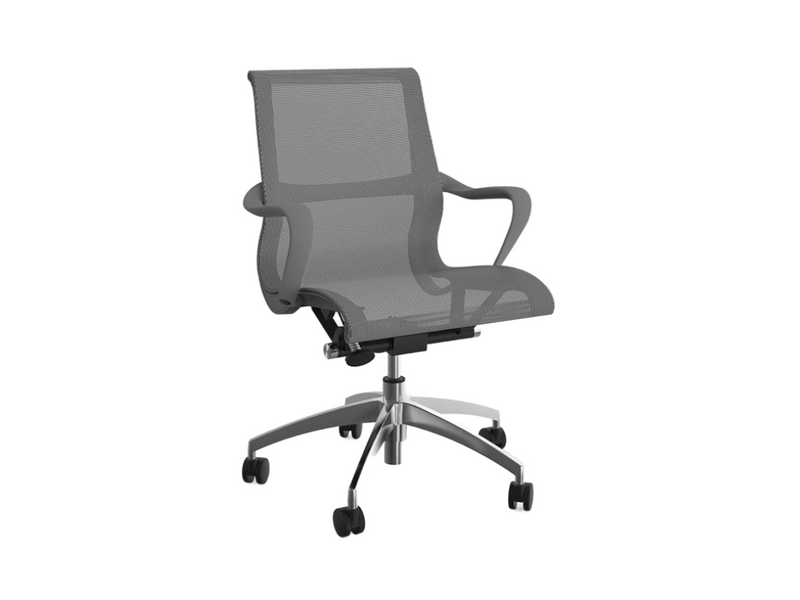 Scroll Meeting Room Chair Gray Polished alloy