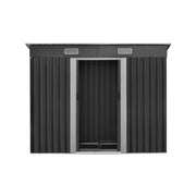 Giantz 2.38 x 1.31m Steel Base Garden Shed - Grey