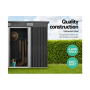 Giantz 2.38 x 1.31m Steel Base Garden Shed - Grey