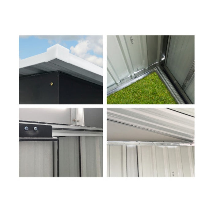 Giantz 2.38 x 1.31m Steel Base Garden Shed - Grey