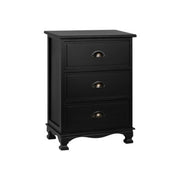 Artiss Vintage Bedside Table Chest Storage Cabinet Nightstand Black