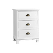Artiss Vintage Bedside Table Chest Storage Cabinet Nightstand White