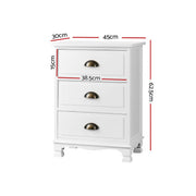 Artiss Vintage Bedside Table Chest Storage Cabinet Nightstand