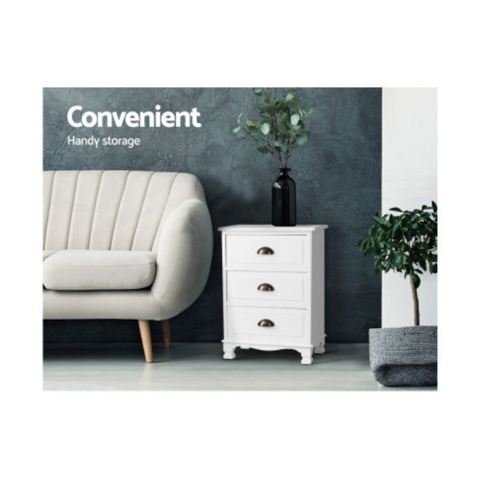 Artiss Vintage Bedside Table Chest Storage Cabinet Nightstand