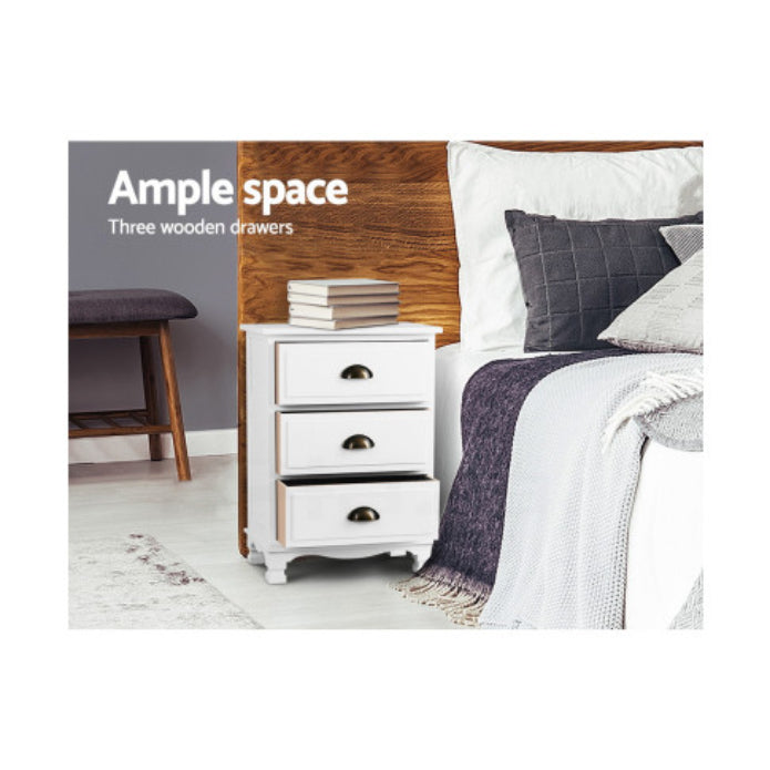 Artiss Vintage Bedside Table Chest Storage Cabinet Nightstand