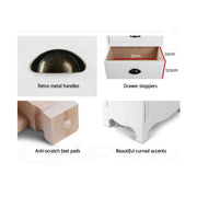 Artiss Vintage Bedside Table Chest Storage Cabinet Nightstand