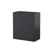 Steelco Stationery Cabinet with Perforated Doors Two Shelves Graphite Ripple