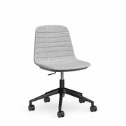 Sofia Chair with Gas Lift Castor Base Grey Mist Fabric Black Powdercoat No