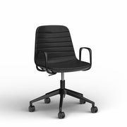 Sofia Chair with Gas Lift Castor Base Black Black Powdercoat Yes