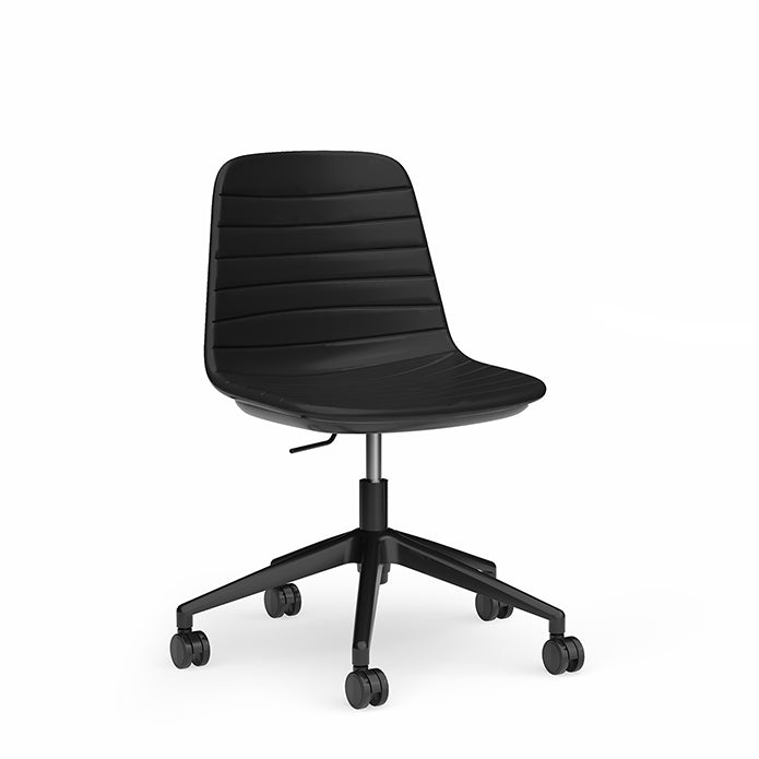 Sofia Chair with Gas Lift Castor Base Black Black Powdercoat No