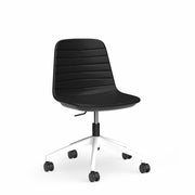 Sofia Chair with Gas Lift Castor Base Black White Powdercoat No